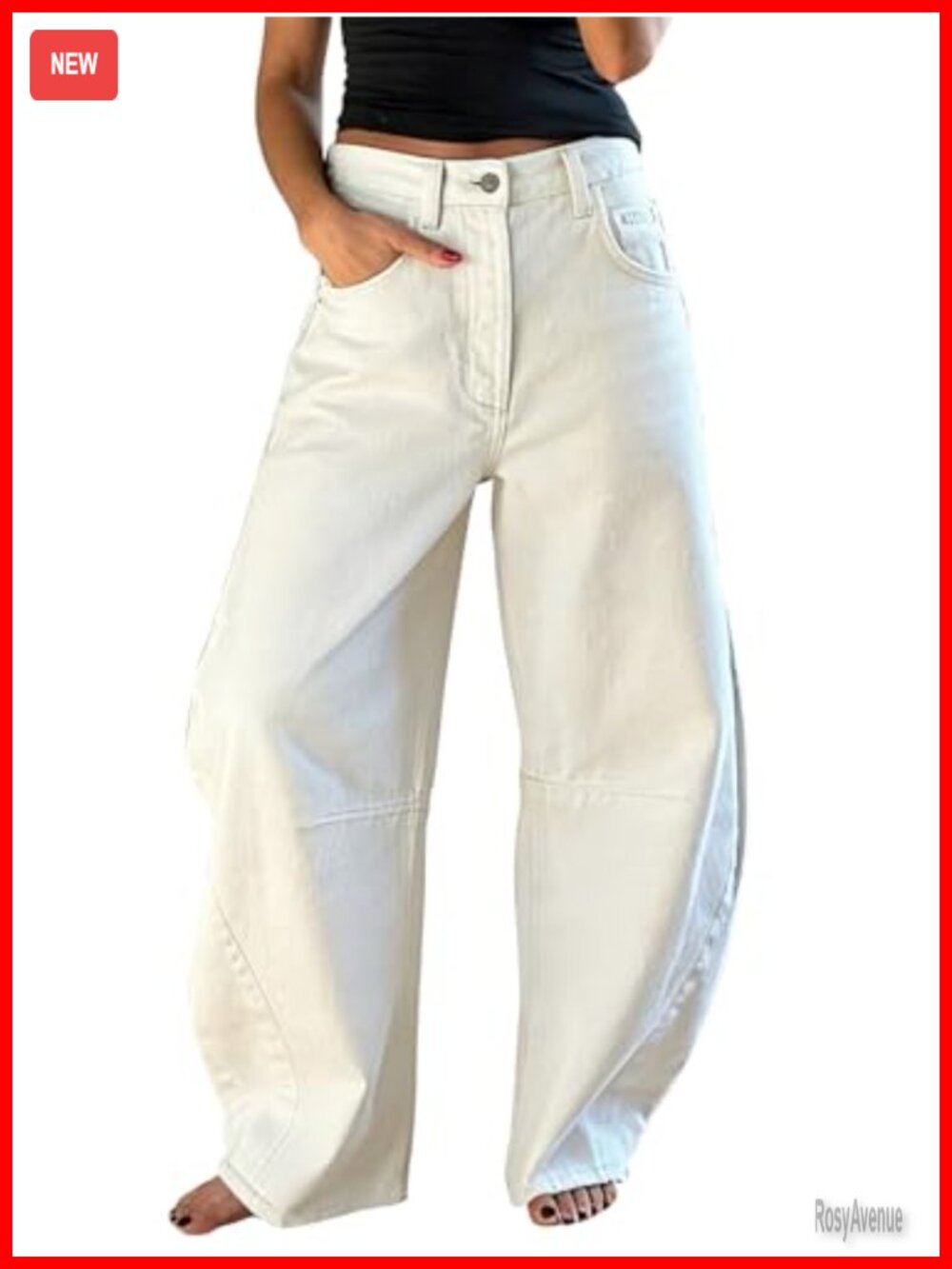 Barrel Jeans Women Y2K Boyfriend Denim Baggy Wide Leg Mid Rise
